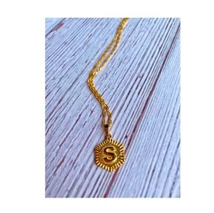 Gold initial “S” necklace